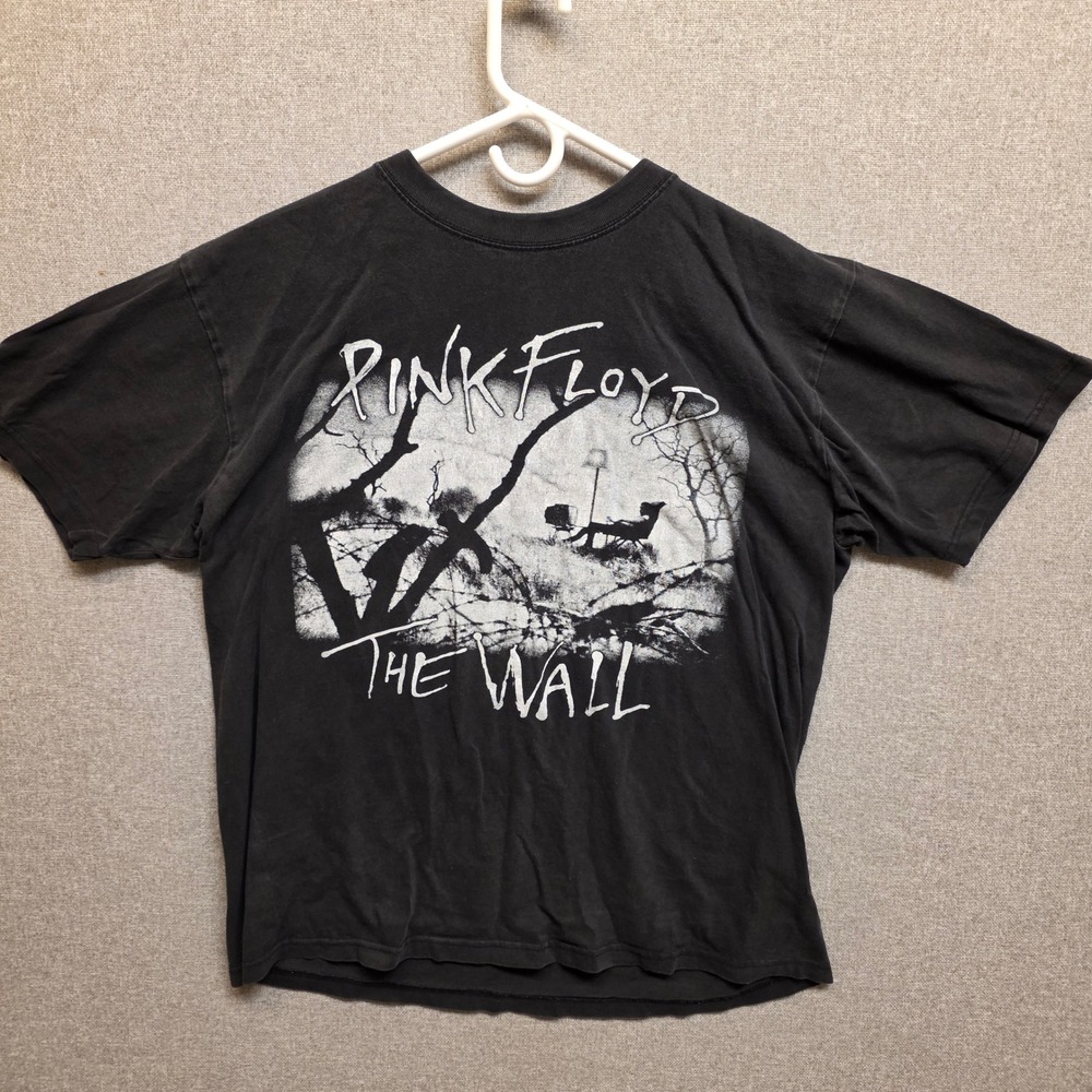 Pink Floyd The Wall T Shirt Mens Large Black Graphic Rock Band Tee Gold Series